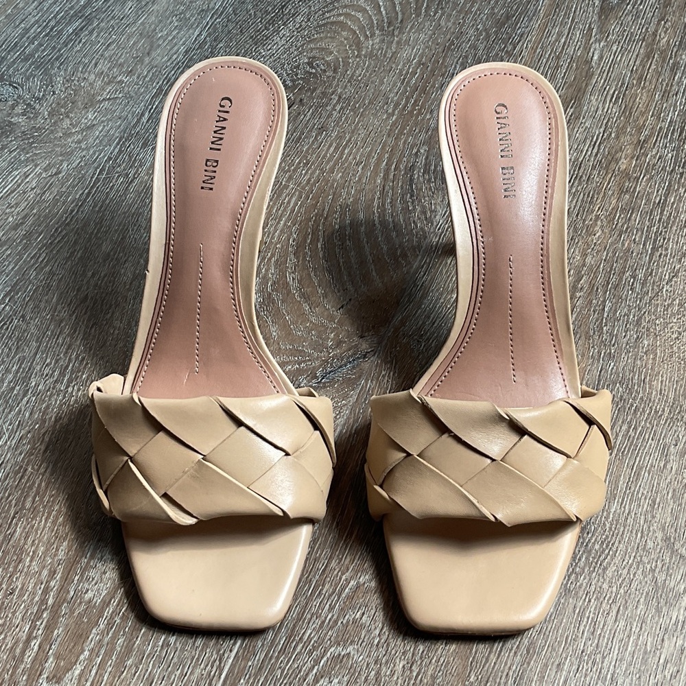 Gianni Bini Beige Woven Heeled Sandals. Barely worn!  8.5M